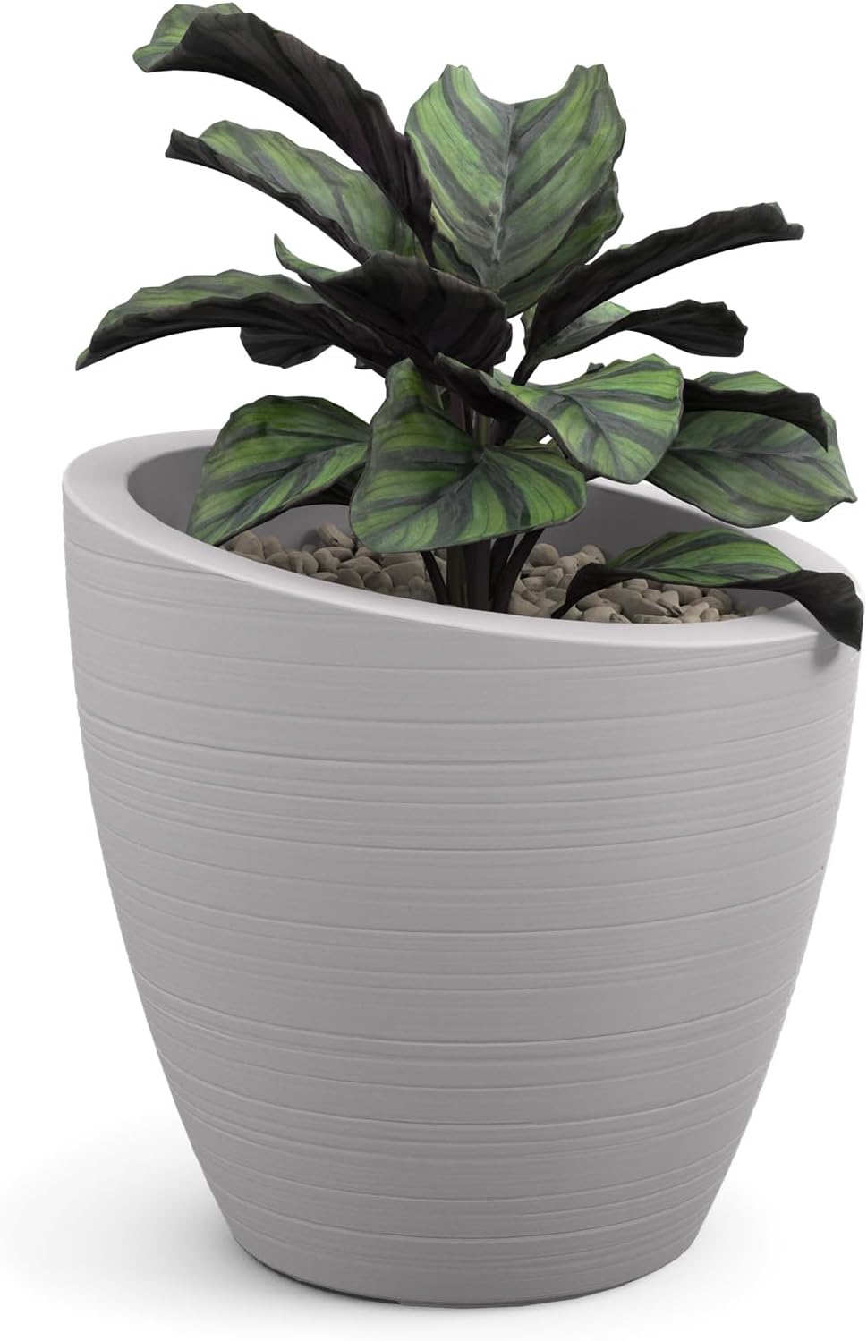 Modesto 20in Round Planter White 20in x 20in x 20in 8 Gallons of
