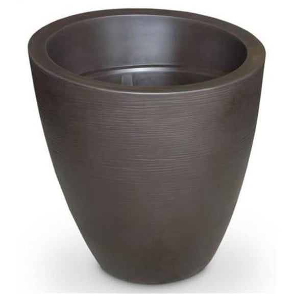 Mayne Modesto 30" x 30" x 34" Round Espresso Plastic Planter