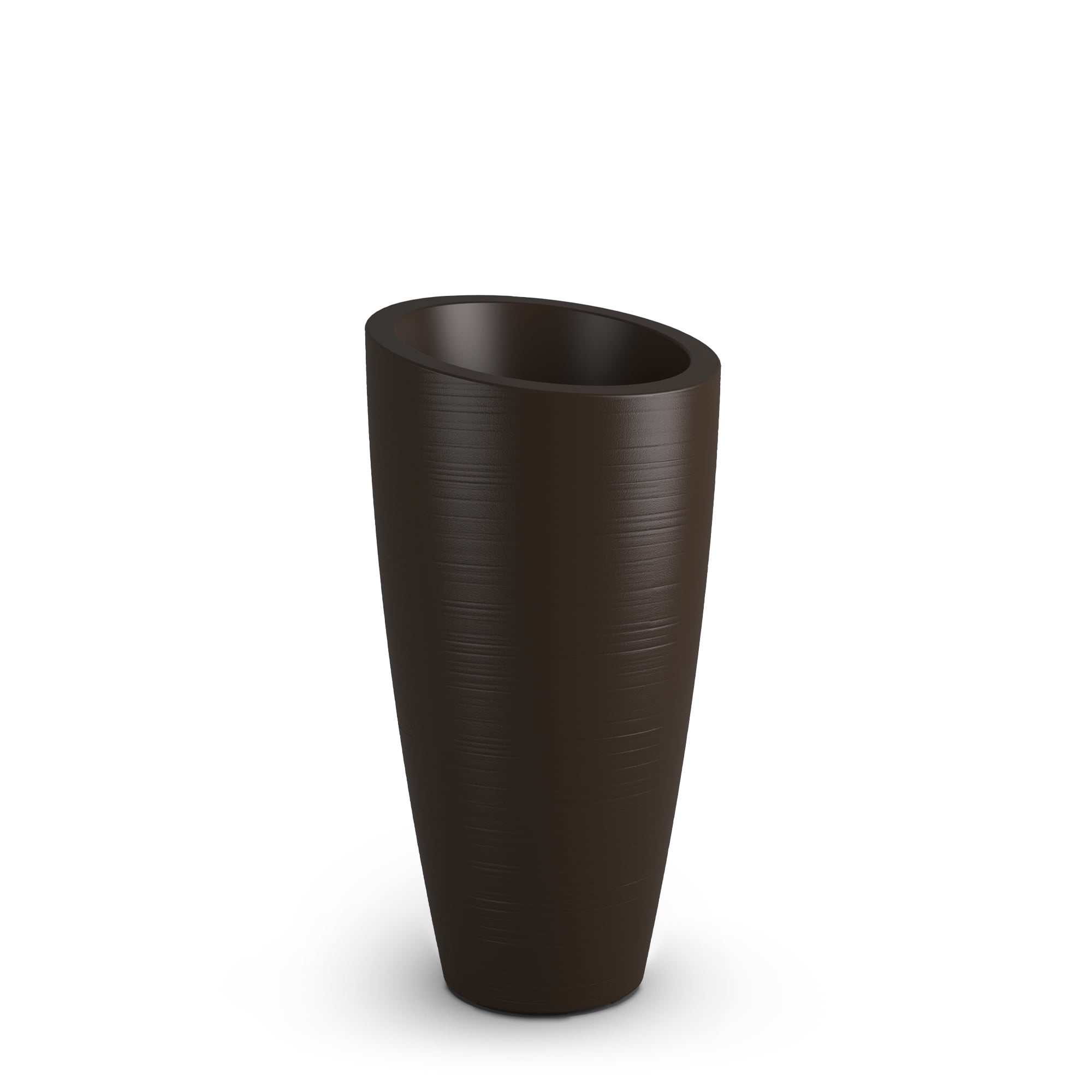 Mayne Modesto 16" x 16" x 32" Round Espresso Plastic Plant Planter