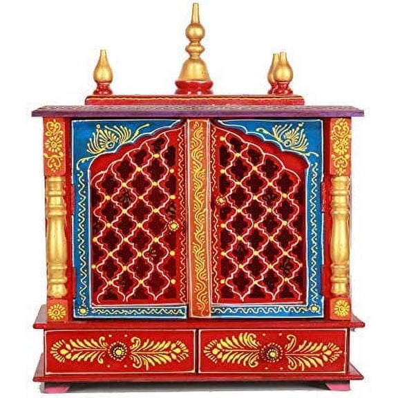 Modfash Home and Bazaar Rajasthani Ethnic Handcrafted Wooden Temple/Mandir/Pooja Ghar/Mandapam