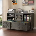 thumbnail image 1 of Modfurne 2 Drawer Lateral File Cabinet with Lock, Rolling Filing Cabinet for Home Office Fits Files Letter/Legal/F4/A4 (Gray), 1 of 8