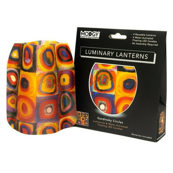Modgy Lumizu Collapsible 4pc Luminary Lantern Set - Kandinsky Circles