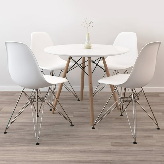 Modholic 32" Eiffel Table & Set of 4 Steel Leg Chairs