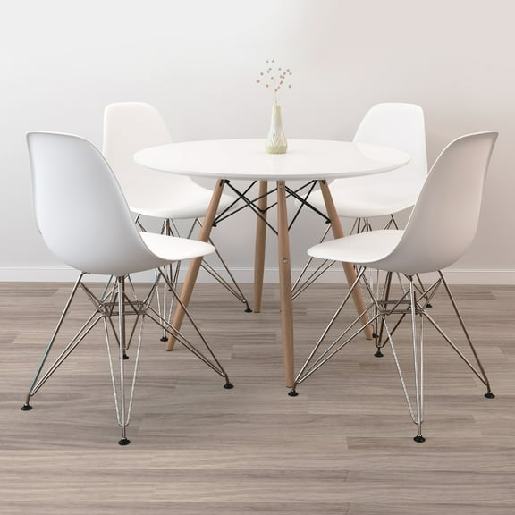 Modholic 36" Eiffel Table & Set of 4 Steel Leg Chairs