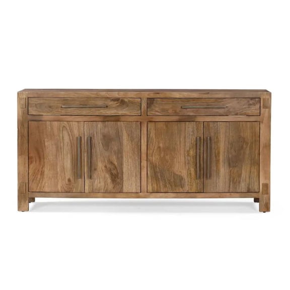 Modholic Anna 70" Solid Wood Sideboard, Light Walnut