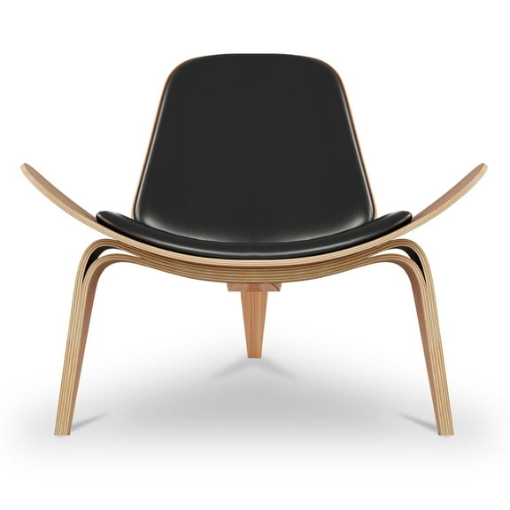 Modholic Arch Shell Chair, Black - Faux Leather