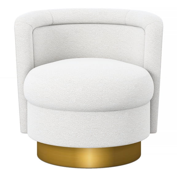 Modholic Aspen Swivel Lounge Chair, White Boucle