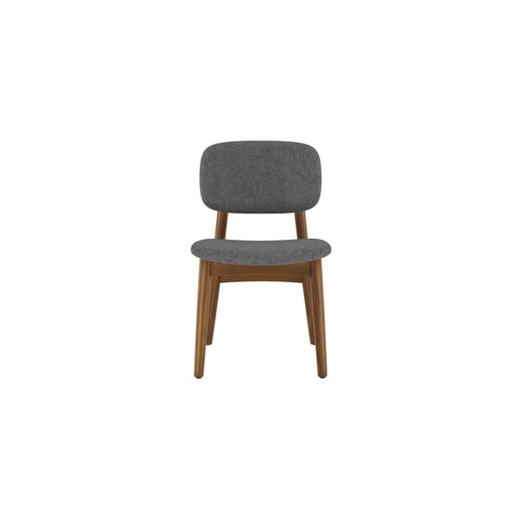 Modholic Cooper Dining Chair, Walnut Stain, Gray (Set Of 2)