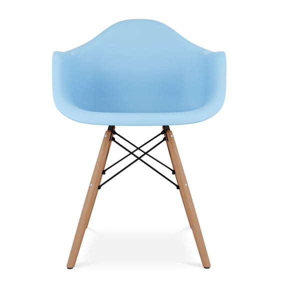 Modholic Eiffel Armchair With Wood Legs, Blue