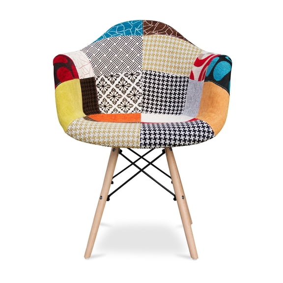 Modholic Eiffel Armchair With Wood Legs, Multi