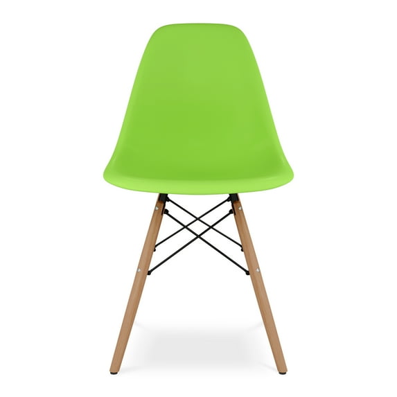 Modholic Eiffel Chair With Wood Legs, Green