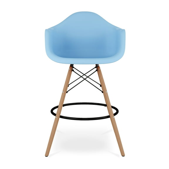 Modholic Eiffel Counter Stool With Arms, Blue