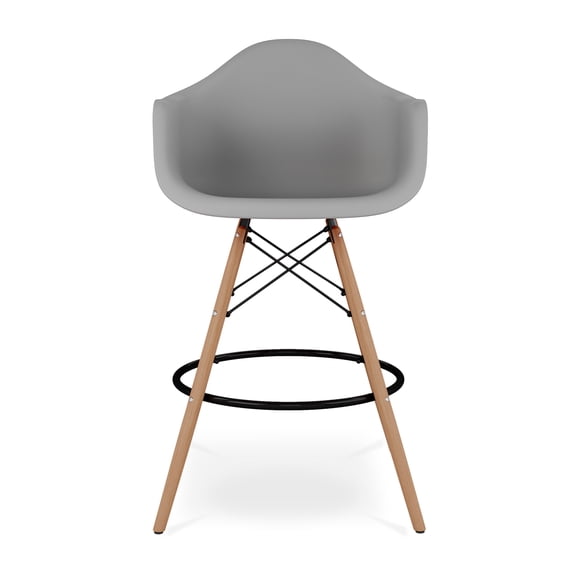 Modholic Eiffel Counter Stool With Arms, Gray
