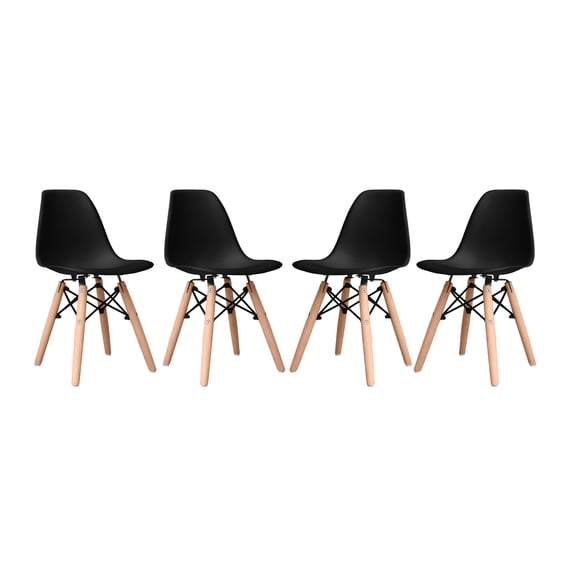 Modholic Eiffel Kids Chair, Black (Set Of 4)