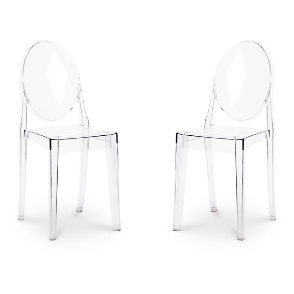 Modholic Ghost Dining Chair, Clear (Set Of 2)