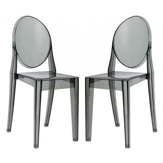 Modholic Ghost Dining Chair, Smoke Gray (Set Of 2)