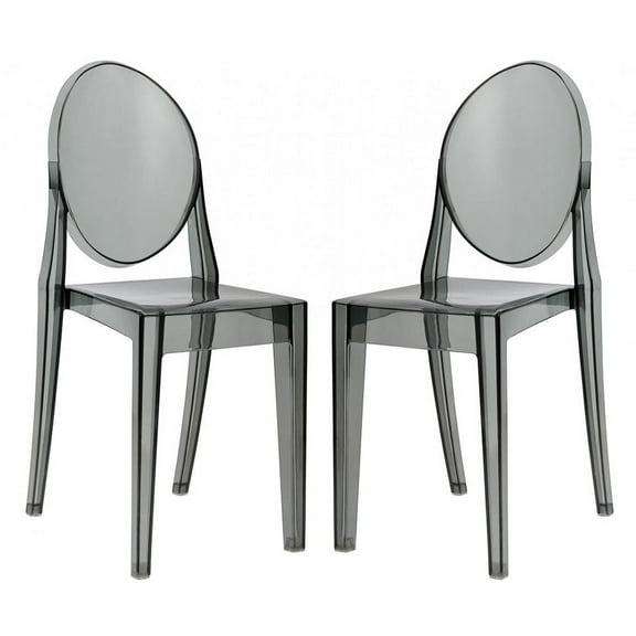 Modholic Ghost Dining Chair, Smoke Gray (Set Of 2)