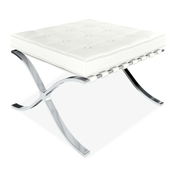 Modholic Pavilion Stool, White Leather
