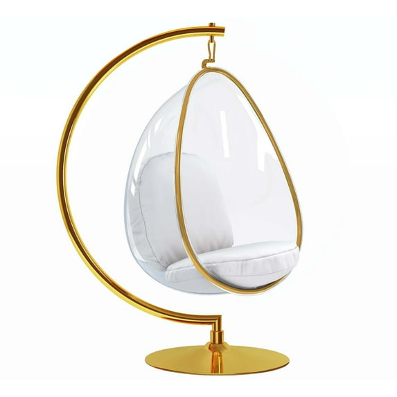Modholic Scoop Hanging Chair With Stand, Gold