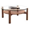 thumbnail image 1 of Modholic Soho Teak Wood Coffee Table - Round, Walnut, 1 of 4