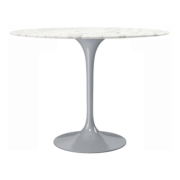 Modholic Tulip 40" Marble Dining Table, Gray Base
