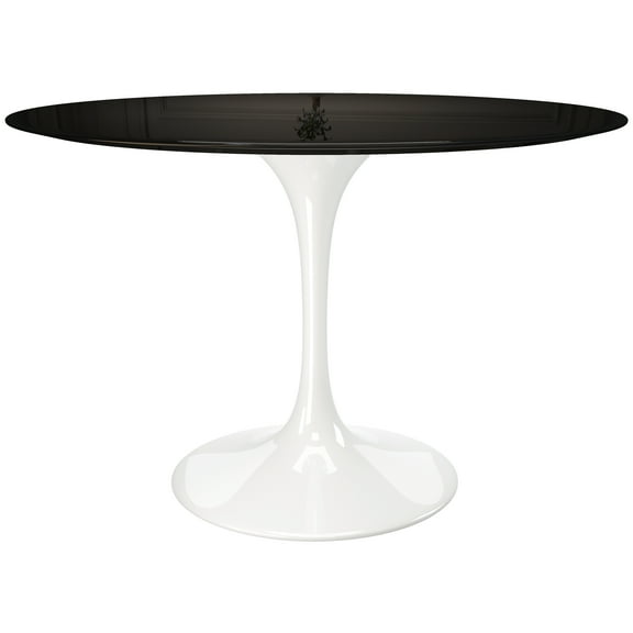 Modholic Tulip 48" Fiberglass Dining Table, Black Top