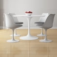 thumbnail image 1 of Modholic Tulip 48" Fiberglass Dining Table & Set Of 4 Chairs, Gray, 1 of 6