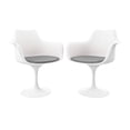 thumbnail image 1 of Modholic Tulip Swivel Armchair, Gray (Set Of 2), 1 of 6