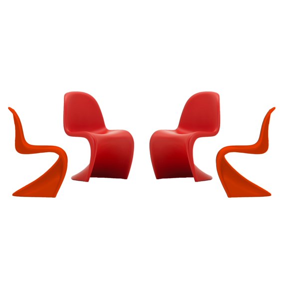 Modholic Wave Chair, Red (Set Of 4)