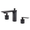 thumbnail image 1 of Modica Double Handle Matte Black Widespread  Bathroom Faucet with Drain Assembly, 1 of 1