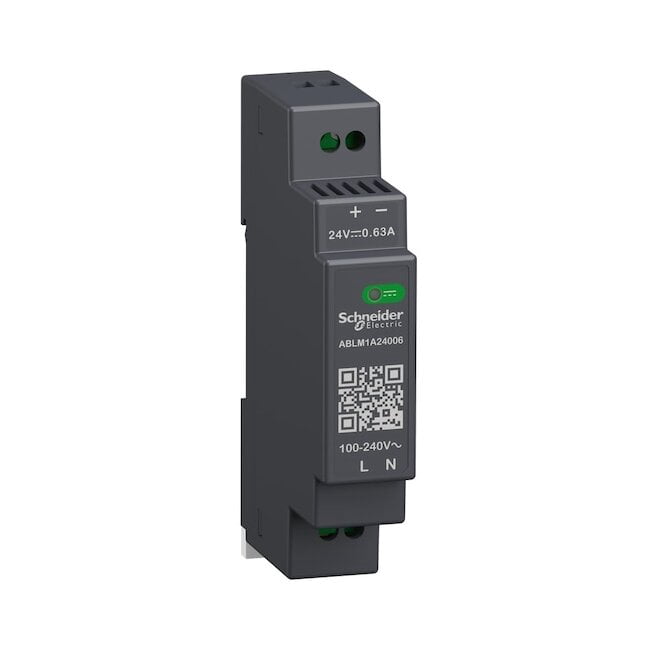 Power Supply, 90/264V AC, 24V DC, 15 W, 0.625 A, DIN Rail/Panel ABLM1A24006