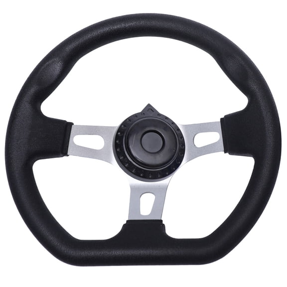 Milisten Small Racing Steering Wheel Alloy Black Steering Wheel Kit for Vehicles 1Pcs