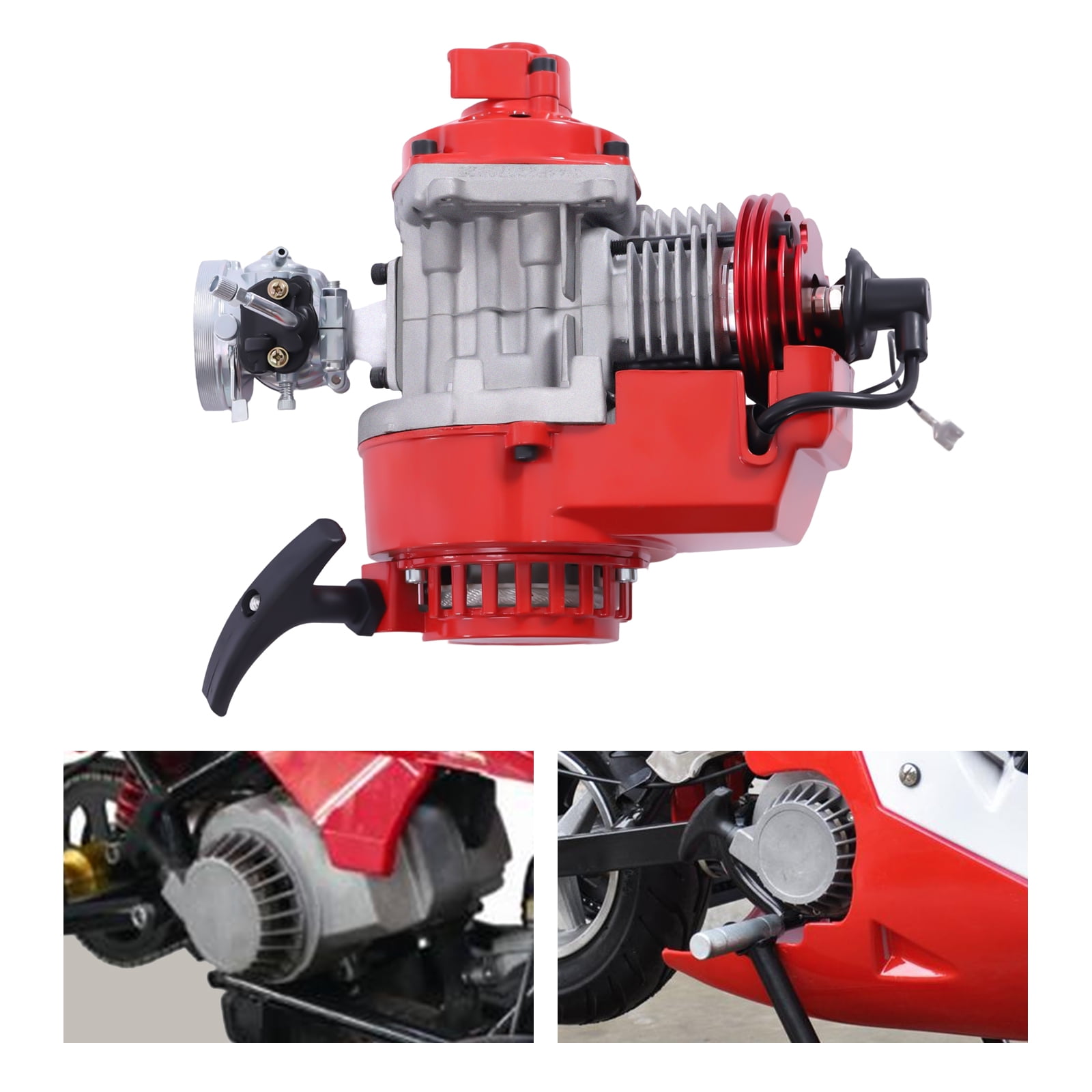Modified 6 Teeth Pull Start Engine Motor for 2 Stroke 49CC Mini Dirt ...