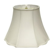 Modified Fancy Octagon Softback Lampshade with Washer Fitter, White Natural Fabric Lampshade for Table Lamps, 9" Top x 18" Bottom x 13" Height