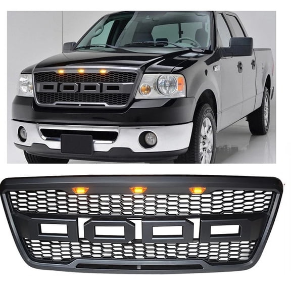 Modified Front Racing Grills Compatible with F150 Grill 2004 2005 2006 2007 2008 Front Grill Mesh Bumper Grilles Cover