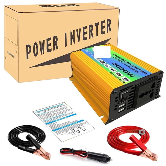 Modified Sine Wave Inverter 3000w 12V 220 Inverter Pure Sinus Pure Sine Converter Wave Inverter DC 12V To AC220 Car Inverter Micro Converter ,Easy to Use