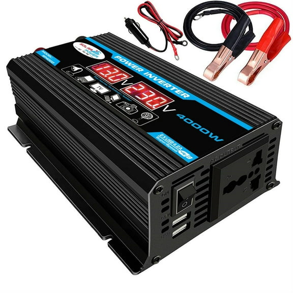 Modified Sine Wave Inverter 4000W DC to AC Portable Car Power Inverter Charger Converter Peak Power Watt Power Inverter ,High-efficiency Conversion