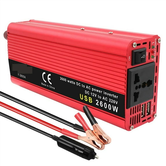 Modified Sine Wave Power Inverter 1500W/2000W/2600W Power Inverter Converter 12V To 220 Voltage Supply DC AC Universal Socket For House Outdoor Powerbank ,Powerful Output