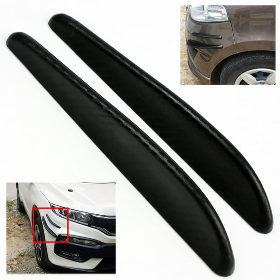 ModifyStreet® 245x35mm Black Carbon Fiber Look Bumper Corner Scratch Protective Strip Guard Molding Trim