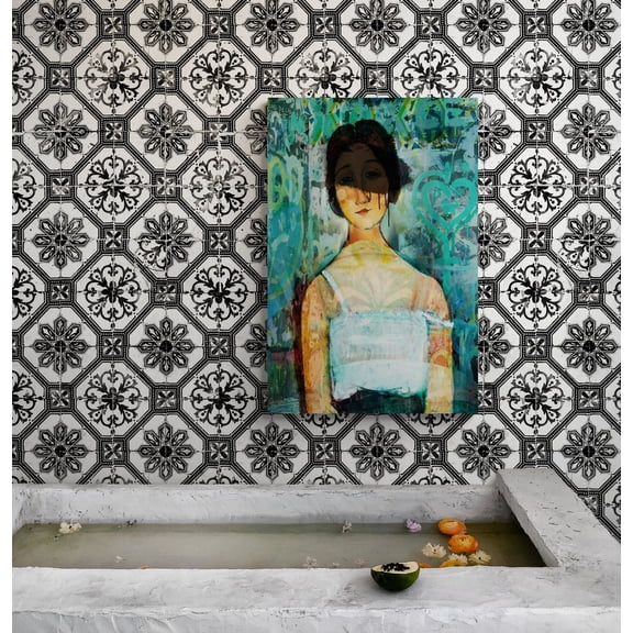 Modigliani Altered Portrait Wall Art Print, Unframed Paper Poster 24x36in