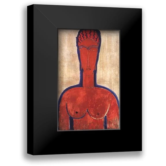 Modigliani, Amedeo 10x14 Black Modern Framed Museum Art Print Titled - Large Red Bust