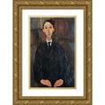 thumbnail image 1 of Modigliani, Amedeo 10x14 Gold Ornate Wood Framed with Double Matting Museum Art Print Titled - The Painter, 1 of 4