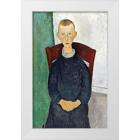 Modigliani, Amedeo 10x14 White Modern Wood Framed Museum Art Print Titled - The Caretakers Son