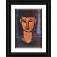 thumbnail image 1 of Modigliani, Amedeo 11x14 Black Ornate Wood Framed with Double Matting Museum Art Print Titled - Head Of Young Woman 2, 1 of 4