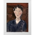 thumbnail image 1 of Modigliani, Amedeo 11x14 White Modern Wood Framed Museum Art Print Titled - Head of Woman, 1 of 4