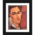 thumbnail image 1 of Modigliani, Amedeo 12x14 Black Ornate Wood Framed with Double Matting Museum Art Print Titled - Celso Lagar, 1 of 4