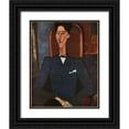 thumbnail image 1 of Modigliani, Amedeo 12x14 Black Ornate Wood Framed with Double Matting Museum Art Print Titled - Jean Cocteau, 1 of 4