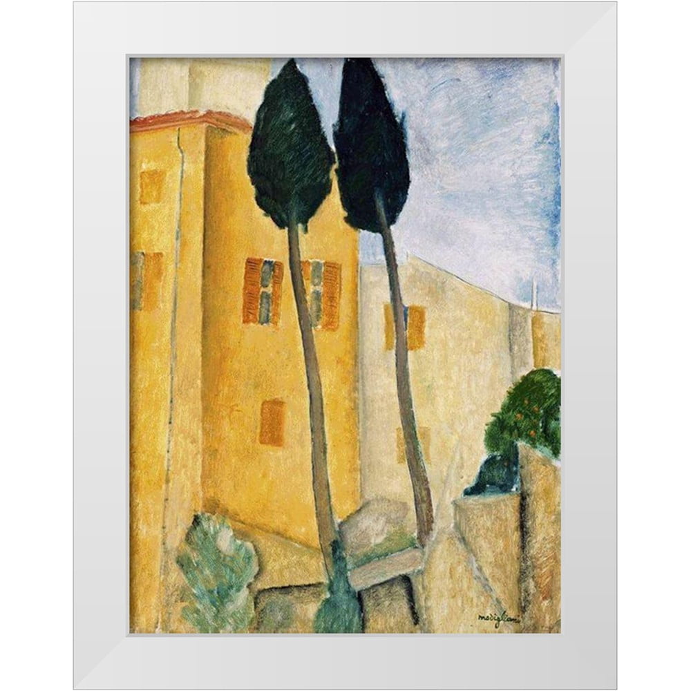 Modigliani Landscape Modigliani, Amedeo 12x14 White Modern Wood Framed Museum Art Print ...