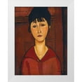 thumbnail image 1 of Modigliani, Amedeo 12x14 White Modern Wood Framed Museum Art Print Titled - Head of a Young Girl, 1 of 4