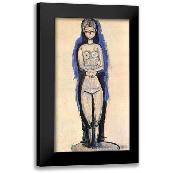 Modigliani, Amedeo 12x18 Black Modern Framed Museum Art Print Titled - Caryatid 3